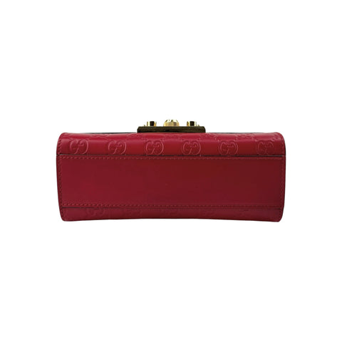 Gucci Red Guccissima Leather Padlock Shoulder Bag