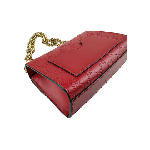 Gucci Red Guccissima Leather Padlock Shoulder Bag