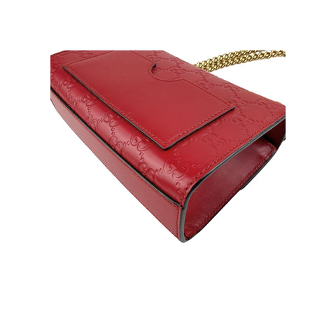 Gucci Red Guccissima Leather Padlock Shoulder Bag