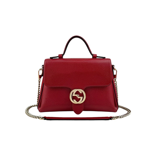 Gucci Red Interlocking Leather Handbag
