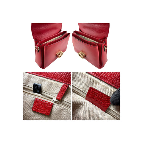 Gucci Red Interlocking Leather Handbag