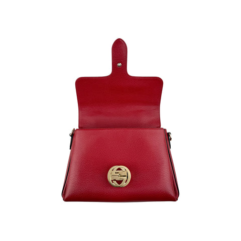 Gucci Red Interlocking Leather Handbag