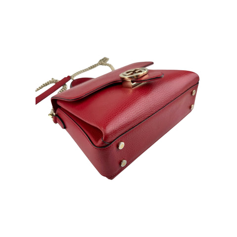 Gucci Red Interlocking Leather Handbag