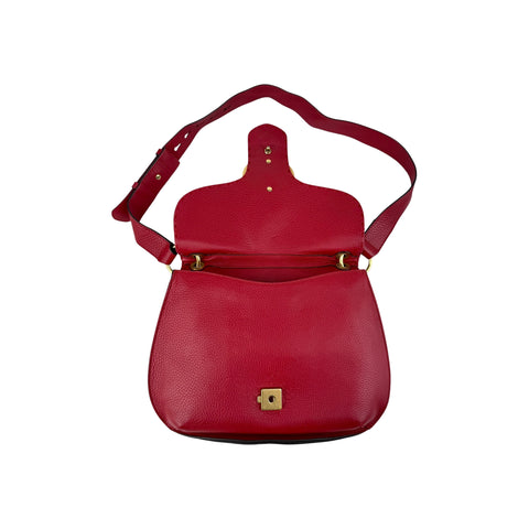 Gucci Red Leather Animalier Flap Shoulder Bag
