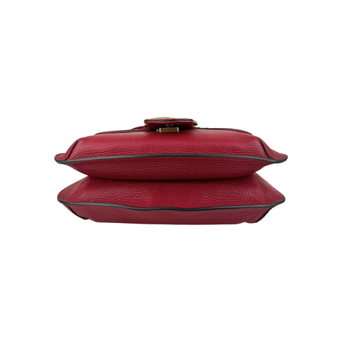 Gucci Red Leather Animalier Flap Shoulder Bag