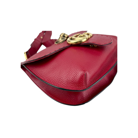 Gucci Red Leather Animalier Flap Shoulder Bag