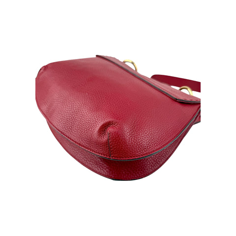 Gucci Red Leather Animalier Flap Shoulder Bag
