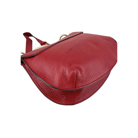 Gucci Red Leather Animalier Flap Shoulder Bag