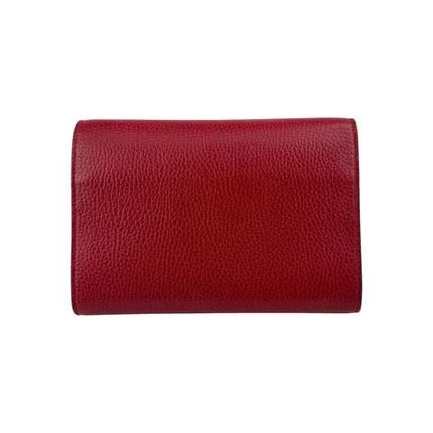 Gucci Red Pebbled Leather Dionysus Mini Wallet on Chain Bag