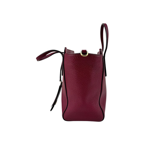 Gucci Red Pebbled Leather Swing Crossbody Tote Bag