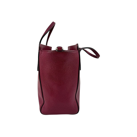 Gucci Red Pebbled Leather Swing Crossbody Tote Bag