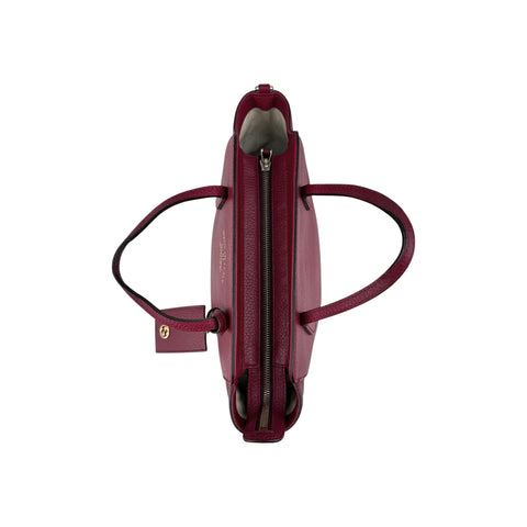 Gucci Red Pebbled Leather Swing Crossbody Tote Bag