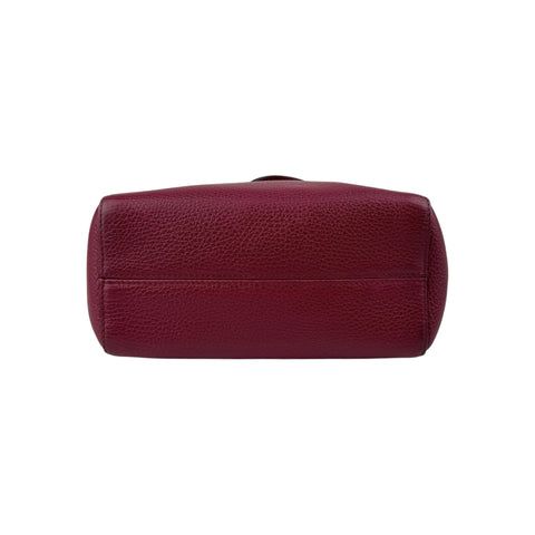 Gucci Red Pebbled Leather Swing Crossbody Tote Bag