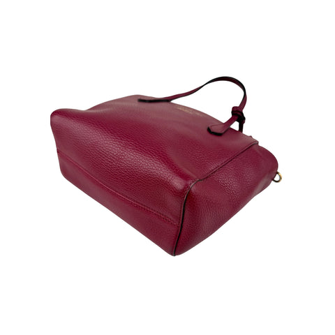 Gucci Red Pebbled Leather Swing Crossbody Tote Bag