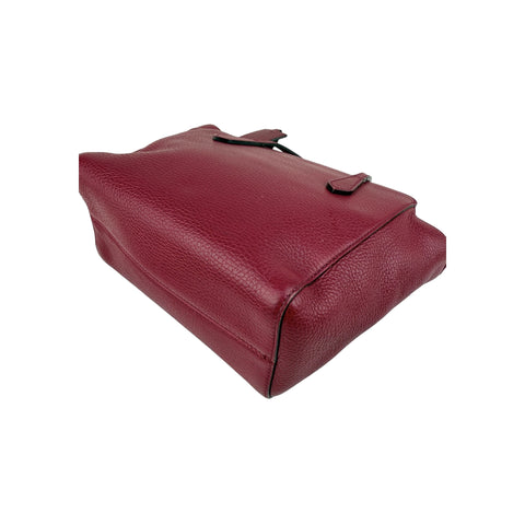 Gucci Red Pebbled Leather Swing Crossbody Tote Bag
