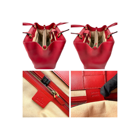 Gucci Red Quilted Leather Marmont 2.0 Metelasse Top Handle Satchel Bag