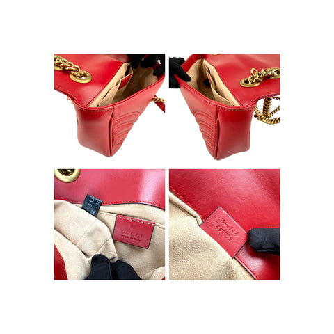 Gucci Red Quilted Leather Marmont Shoulder Bag