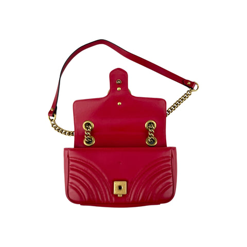 Gucci Red Quilted Leather Marmont Shoulder Bag