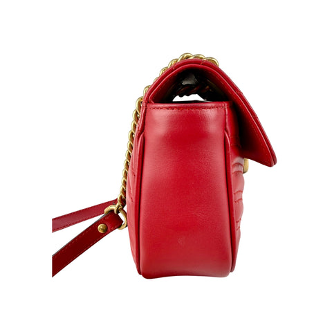 Gucci Red Quilted Leather Marmont Shoulder Bag