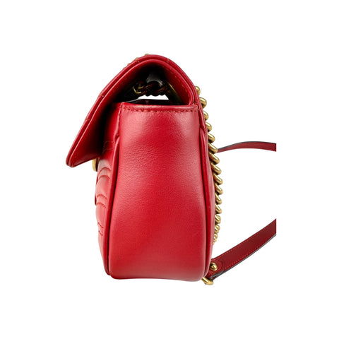 Gucci Red Quilted Leather Marmont Shoulder Bag
