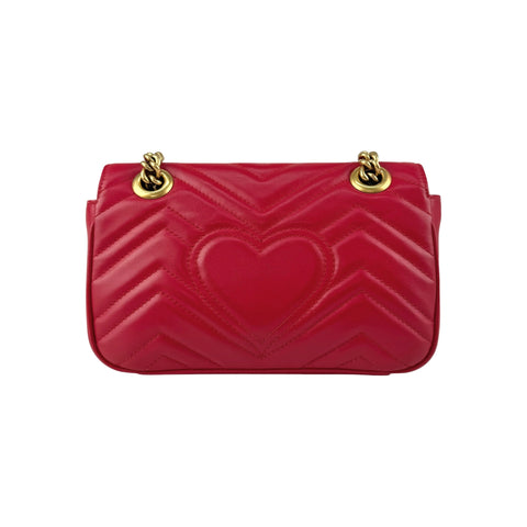 Gucci Red Quilted Leather Marmont Shoulder Bag