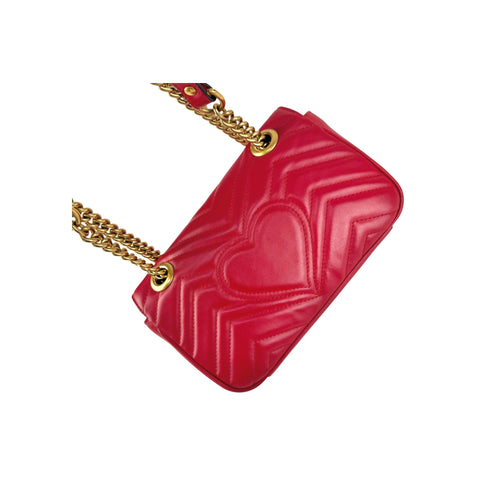 Gucci Red Quilted Leather Marmont Shoulder Bag