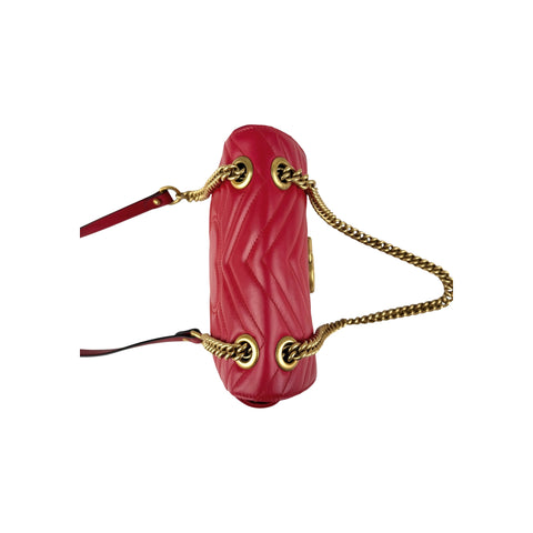 Gucci Red Quilted Leather Marmont Shoulder Bag