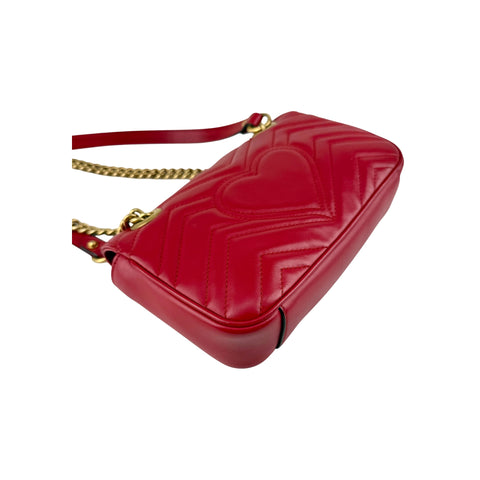 Gucci Red Quilted Leather Marmont Shoulder Bag
