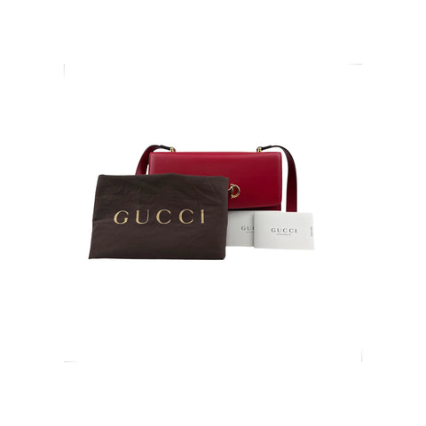 Gucci Red Smooth Calfskin Leather Zumi Shoulder Bag