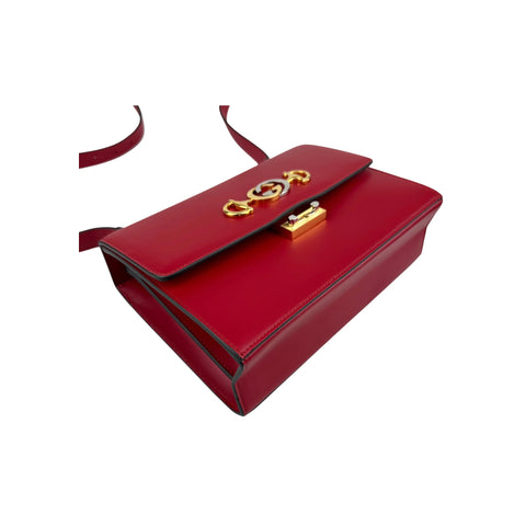 Gucci Red Smooth Calfskin Leather Zumi Shoulder Bag