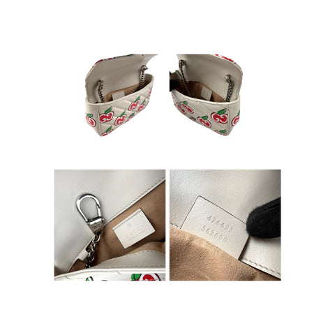 Gucci Red/White Quilted Leather GG Marmont Valentine's Day Super Mini Bag