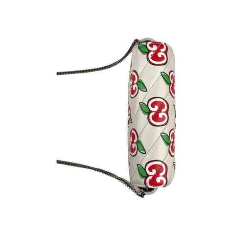Gucci Red/White Quilted Leather GG Marmont Valentine's Day Super Mini Bag