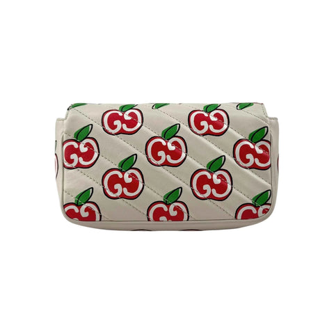 Gucci Red/White Quilted Leather GG Marmont Valentine's Day Super Mini Bag
