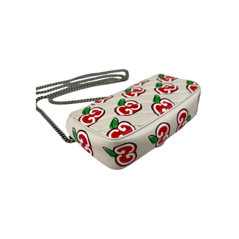 Gucci Red/White Quilted Leather GG Marmont Valentine's Day Super Mini Bag