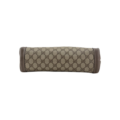 Gucci shopper tote bag brown monogram supreme canvas ribbon handles