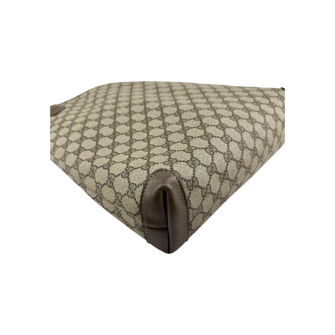 Gucci shopper tote bag brown monogram supreme canvas ribbon handles