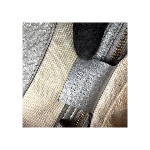 Gucci Silver GG Leather New Jackie Hobo