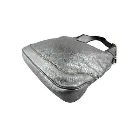 Gucci Silver GG Leather New Jackie Hobo