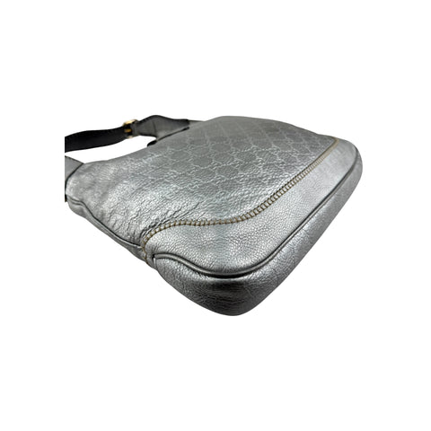 Gucci Silver GG Leather New Jackie Hobo