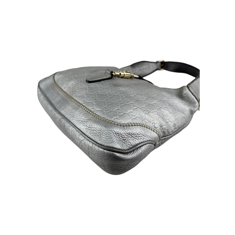 Gucci Silver GG Leather New Jackie Hobo