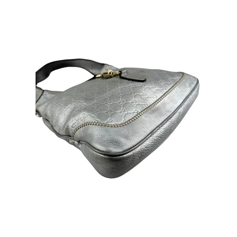 Gucci Silver GG Leather New Jackie Hobo