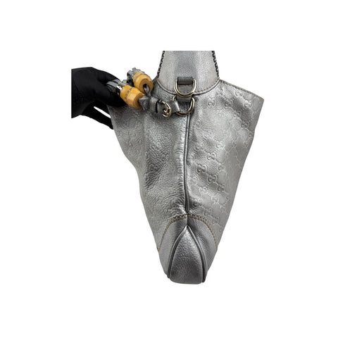 Gucci Silver GG Leather New Jackie Hobo