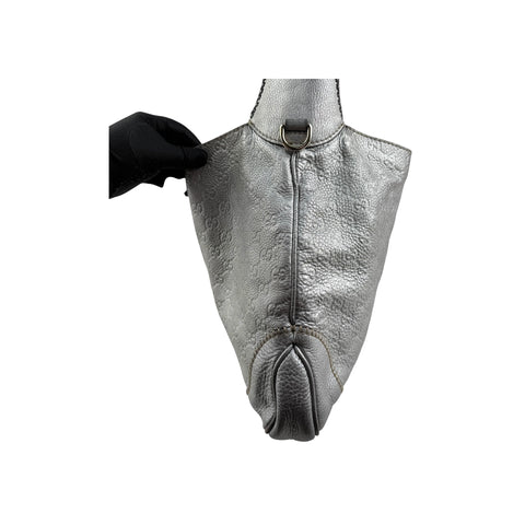 Gucci Silver GG Leather New Jackie Hobo