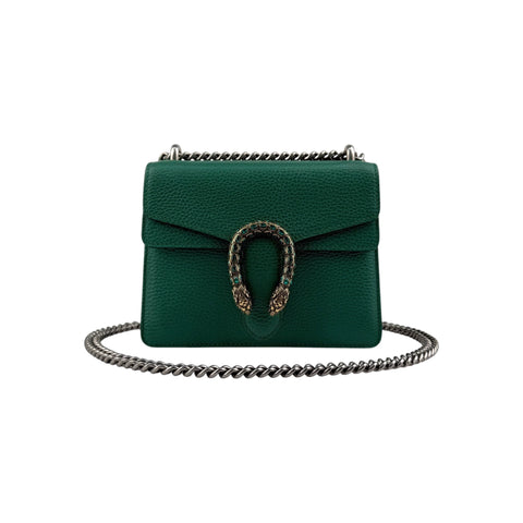 Gucci Small Dionysus Green  Leather Shoulder Bag