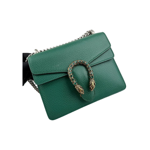 Gucci Small Dionysus Green  Leather Shoulder Bag