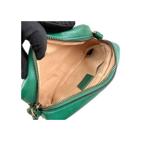 Gucci Small GG Marmont Crossbody Camera Bag Calfskin Green