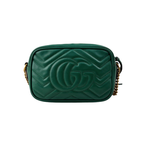 Gucci Small GG Marmont Crossbody Camera Bag Calfskin Green