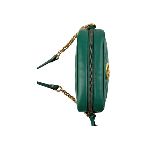 Gucci Small GG Marmont Crossbody Camera Bag Calfskin Green