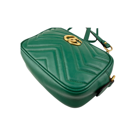 Gucci Small GG Marmont Crossbody Camera Bag Calfskin Green