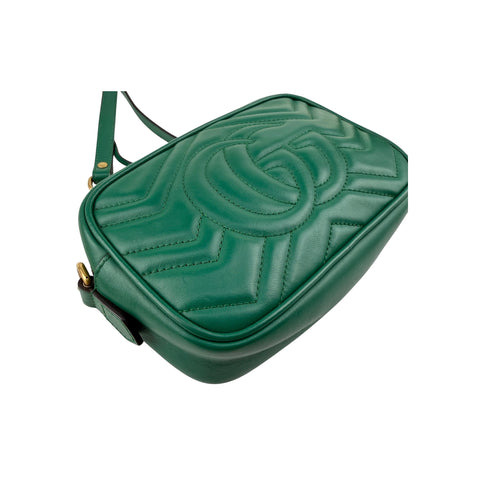Gucci Small GG Marmont Crossbody Camera Bag Calfskin Green